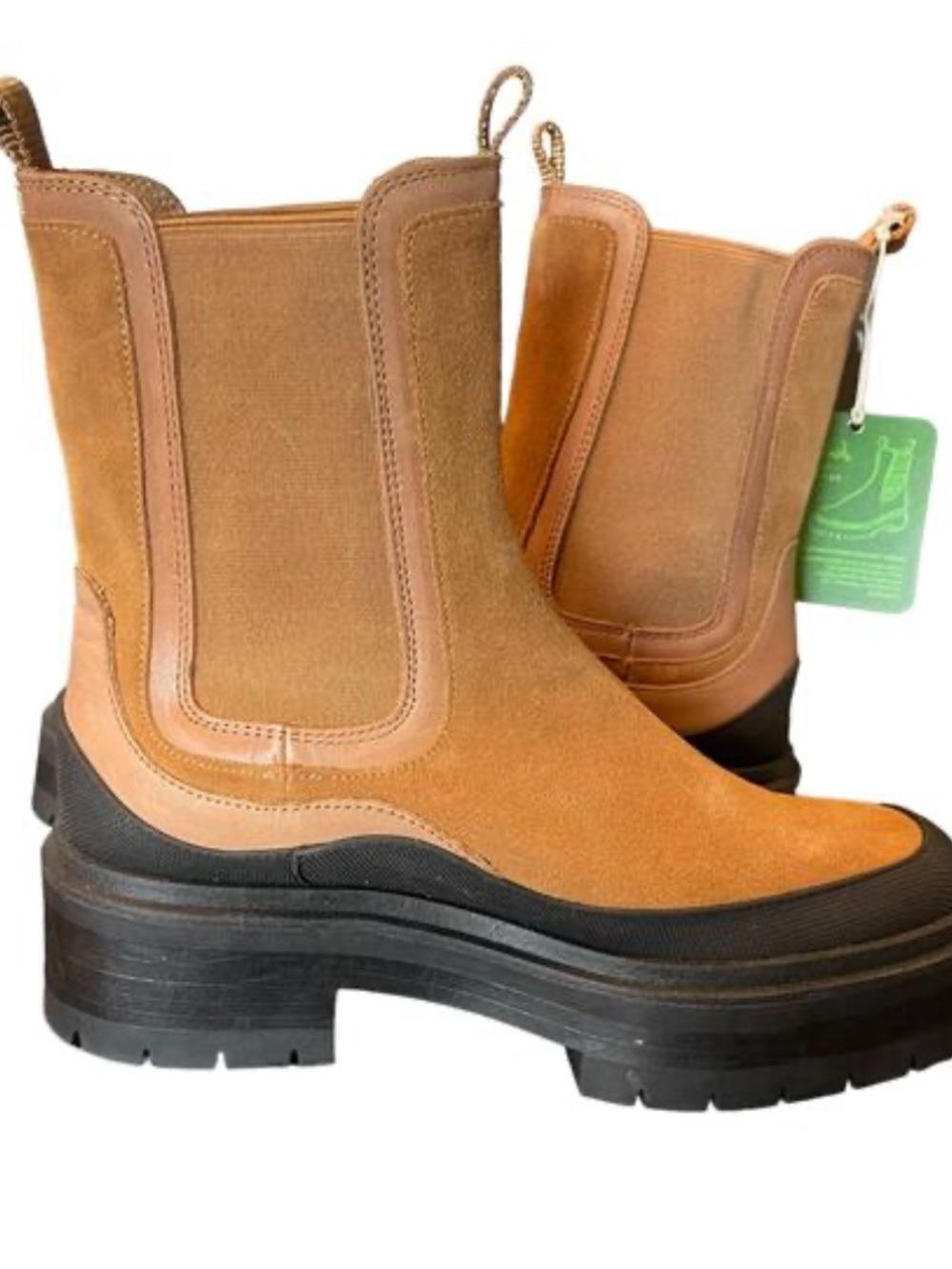 Sam Edelman Tan Chelsea Platform Ankle Boots NWT